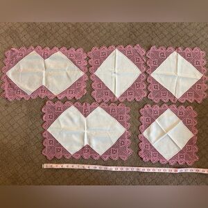 Lot of 5 Vintage Hand Crocheted Doilies